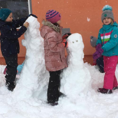 Schneemann bauen